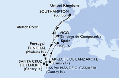 United Kingdom, Spain, Portugal