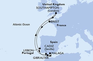 United Kingdom, France, Portugal, Gibraltar, Spain
