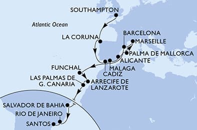 United Kingdom, Spain, France, Portugal, Brazil